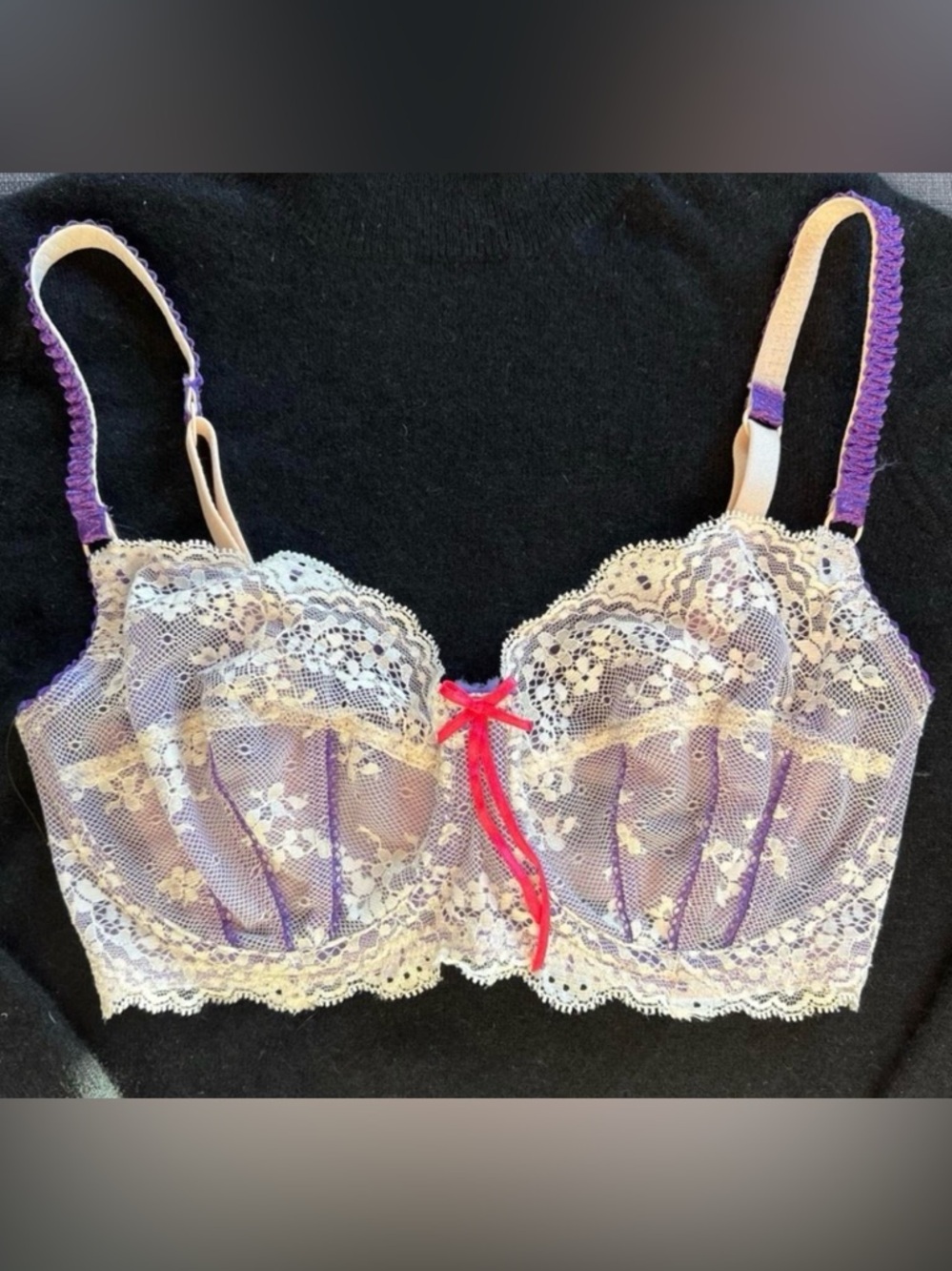 NWT Heidi Klum Intimates Sofia Balconette Bra/with floral Lace Underwire Size32C